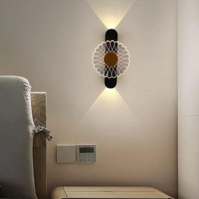 YHWB3 -SUNRAYS Uplight Wall Light, Home Decoration Light, Living Room Light, Indoor Lamp Unique Design, Waterproof Wall Lamp (Warm White, Glass & Metal)
