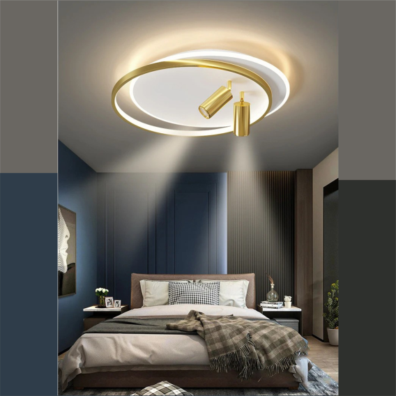 YHCEL3-Modern Black Gold Metal Led Ceiling Lamp - Image 2