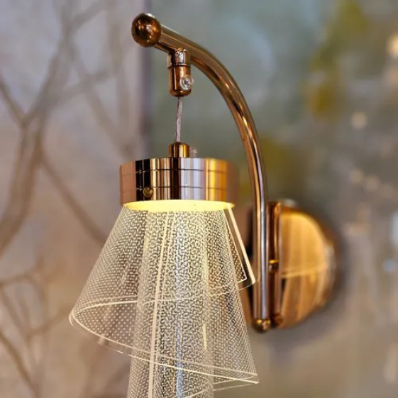 YHWB2 (Acrylic Crystal Wall Lamp Veil Florence Spiral Gold 3 Colors) - Image 4
