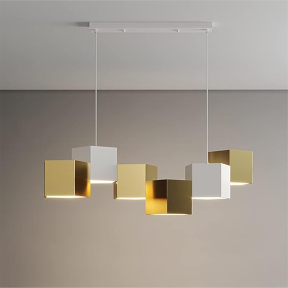 YHCL2-Modern Pendant Light Fixture Geometric Cube LED Chandelier Kitchen Island Dimmable Hanging for Dining Room Living Room - Image 9