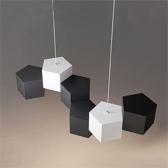 YHCL2-Modern Pendant Light Fixture Geometric Cube LED Chandelier Kitchen Island Dimmable Hanging for Dining Room Living Room - Image 5