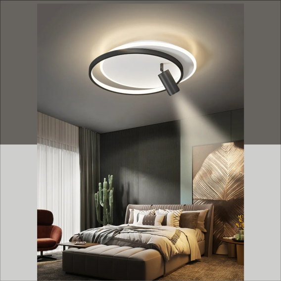 YHCEL3-Modern Black Gold Metal Led Ceiling Lamp - Image 3