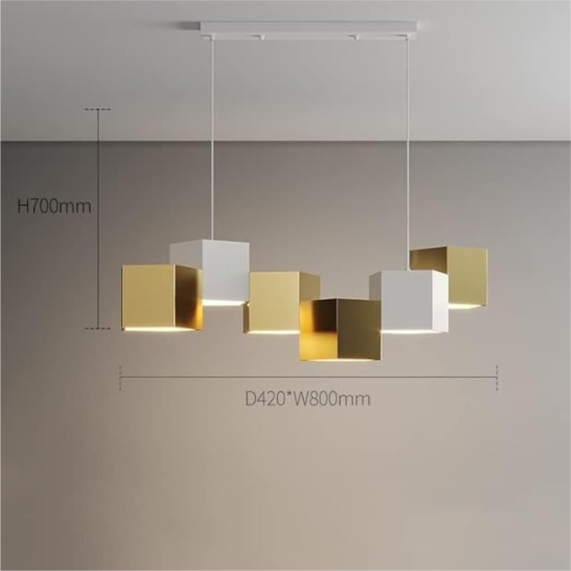 YHCL2-Modern Pendant Light Fixture Geometric Cube LED Chandelier Kitchen Island Dimmable Hanging for Dining Room Living Room - Image 10