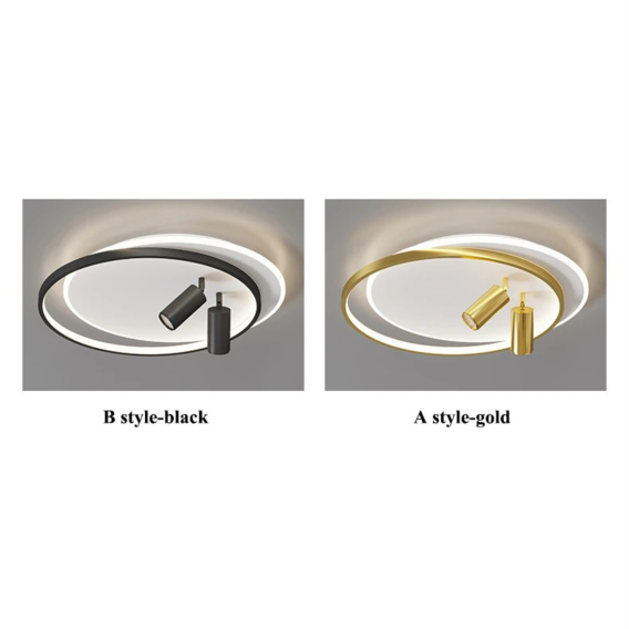 YHCEL3-Modern Black Gold Metal Led Ceiling Lamp - Image 4