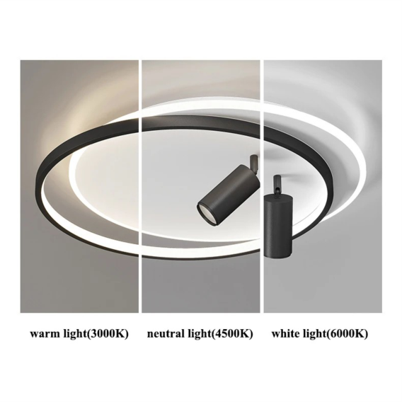 YHCEL3-Modern Black Gold Metal Led Ceiling Lamp - Image 5