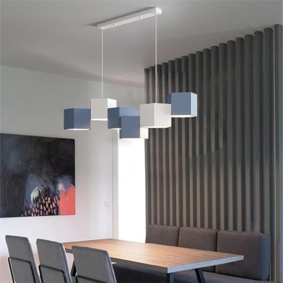 YHCL2-Modern Pendant Light Fixture Geometric Cube LED Chandelier Kitchen Island Dimmable Hanging for Dining Room Living Room - Image 11