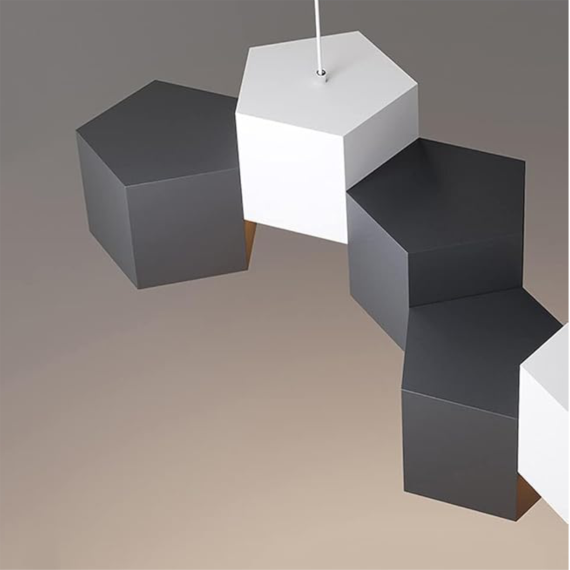 YHCL2-Modern Pendant Light Fixture Geometric Cube LED Chandelier Kitchen Island Dimmable Hanging for Dining Room Living Room - Image 4