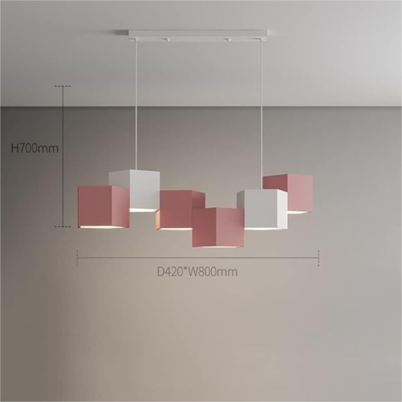 YHCL2-Modern Pendant Light Fixture Geometric Cube LED Chandelier Kitchen Island Dimmable Hanging for Dining Room Living Room - Image 14