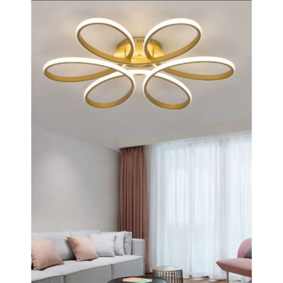 YHCEL7-Contemporary Scandinavian Multiple Circle Iron Acrylic LED Semi-Flush Mount Ceiling Light - Image 2