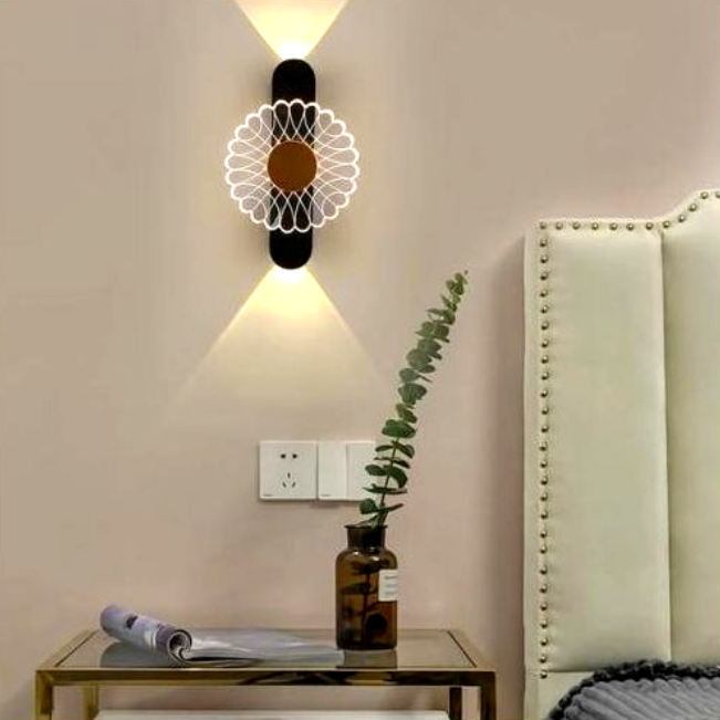 YHWB3 -SUNRAYS Uplight Wall Light, Home Decoration Light, Living Room Light, Indoor Lamp Unique Design, Waterproof Wall Lamp (Warm White, Glass & Metal) - Image 2