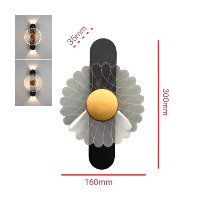 YHWB3 -SUNRAYS Uplight Wall Light, Home Decoration Light, Living Room Light, Indoor Lamp Unique Design, Waterproof Wall Lamp (Warm White, Glass & Metal) - Image 4