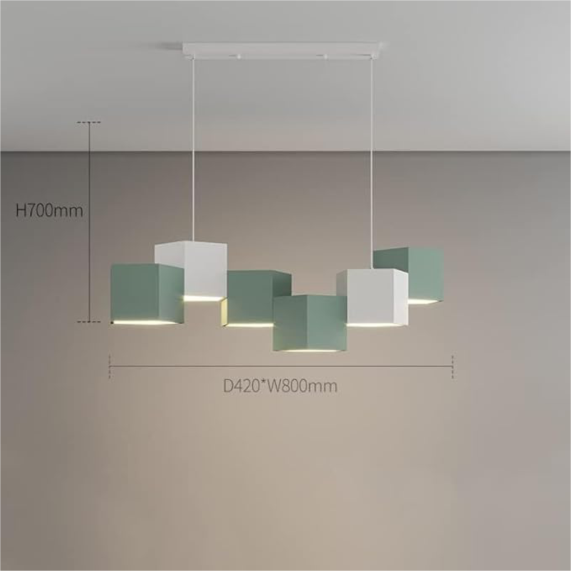 YHCL2-Modern Pendant Light Fixture Geometric Cube LED Chandelier Kitchen Island Dimmable Hanging for Dining Room Living Room - Image 16
