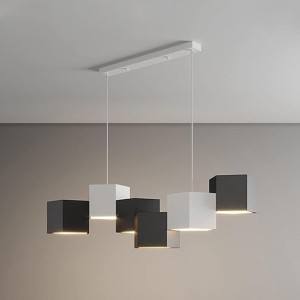 YHCL2-Modern Pendant Light Fixture Geometric Cube LED Chandelier Kitchen Island Dimmable Hanging for Dining Room Living Room