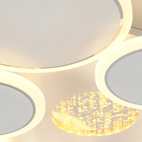YHCEL7-Contemporary Scandinavian Multiple Circle Iron Acrylic LED Semi-Flush Mount Ceiling Light - Image 5
