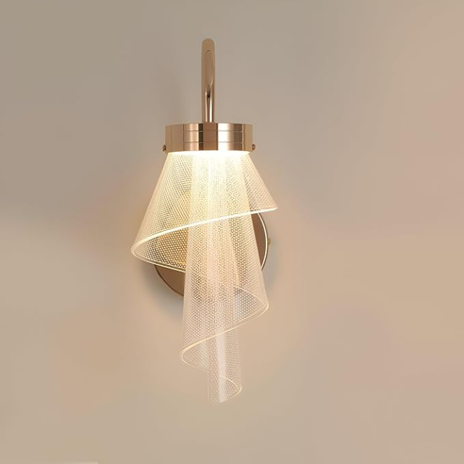 YHWB2 (Acrylic Crystal Wall Lamp Veil Florence Spiral Gold 3 Colors)