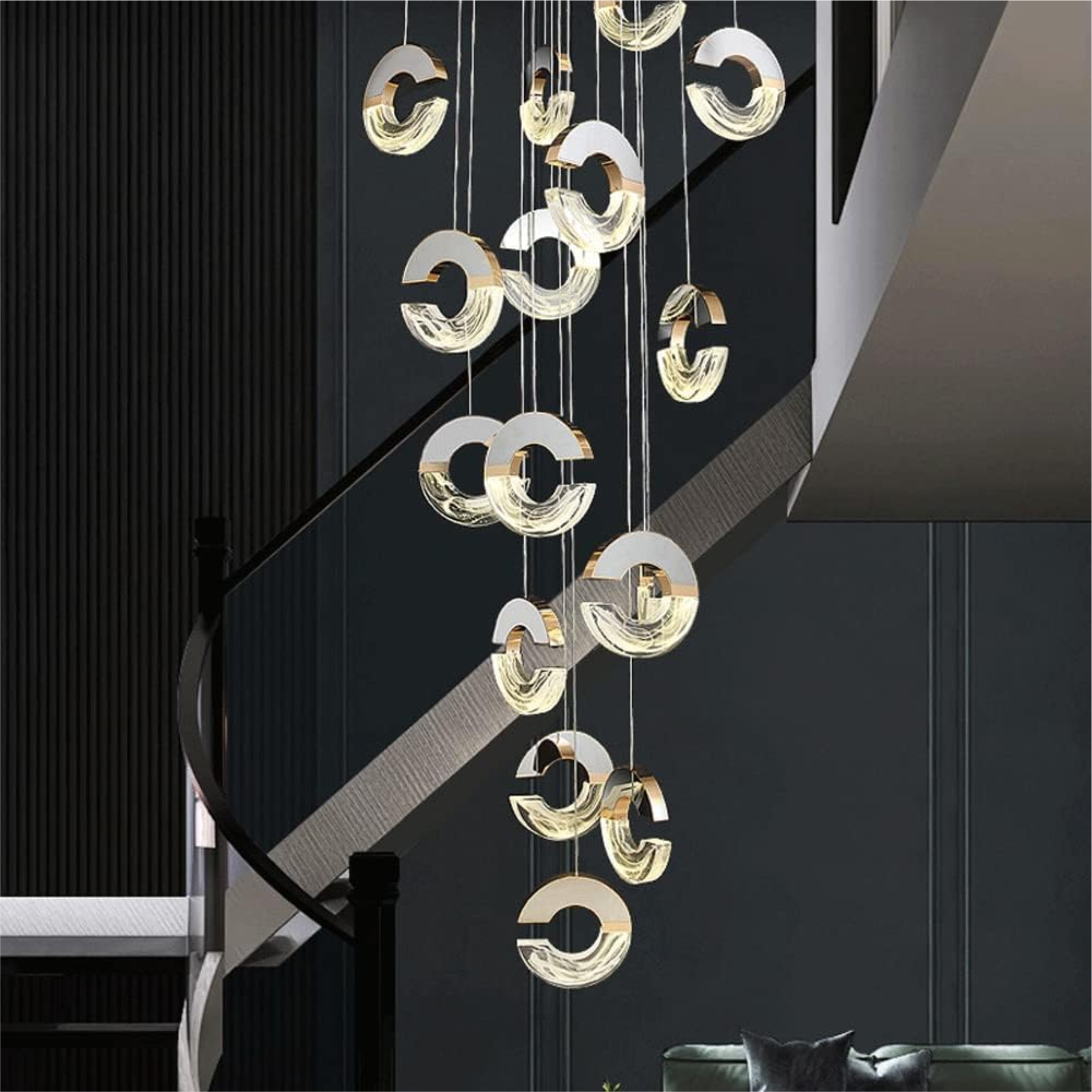 YHCL12 C-shaped Crystal Chandelier - Image 3