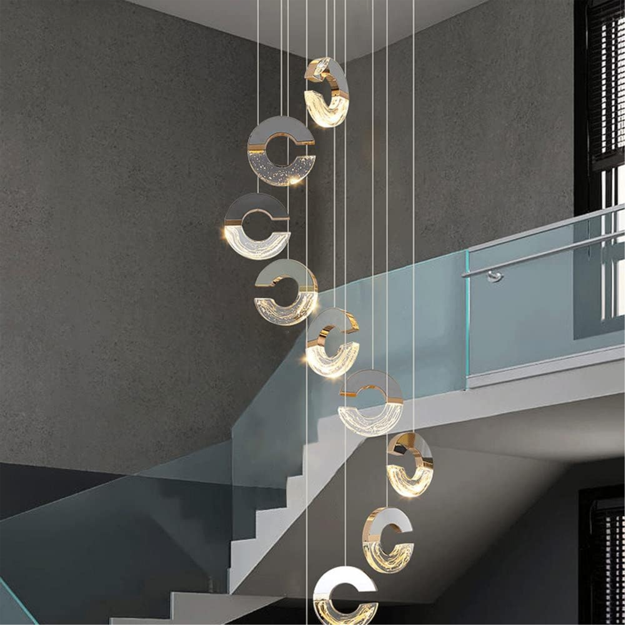YHCL12 C-shaped Crystal Chandelier - Image 5