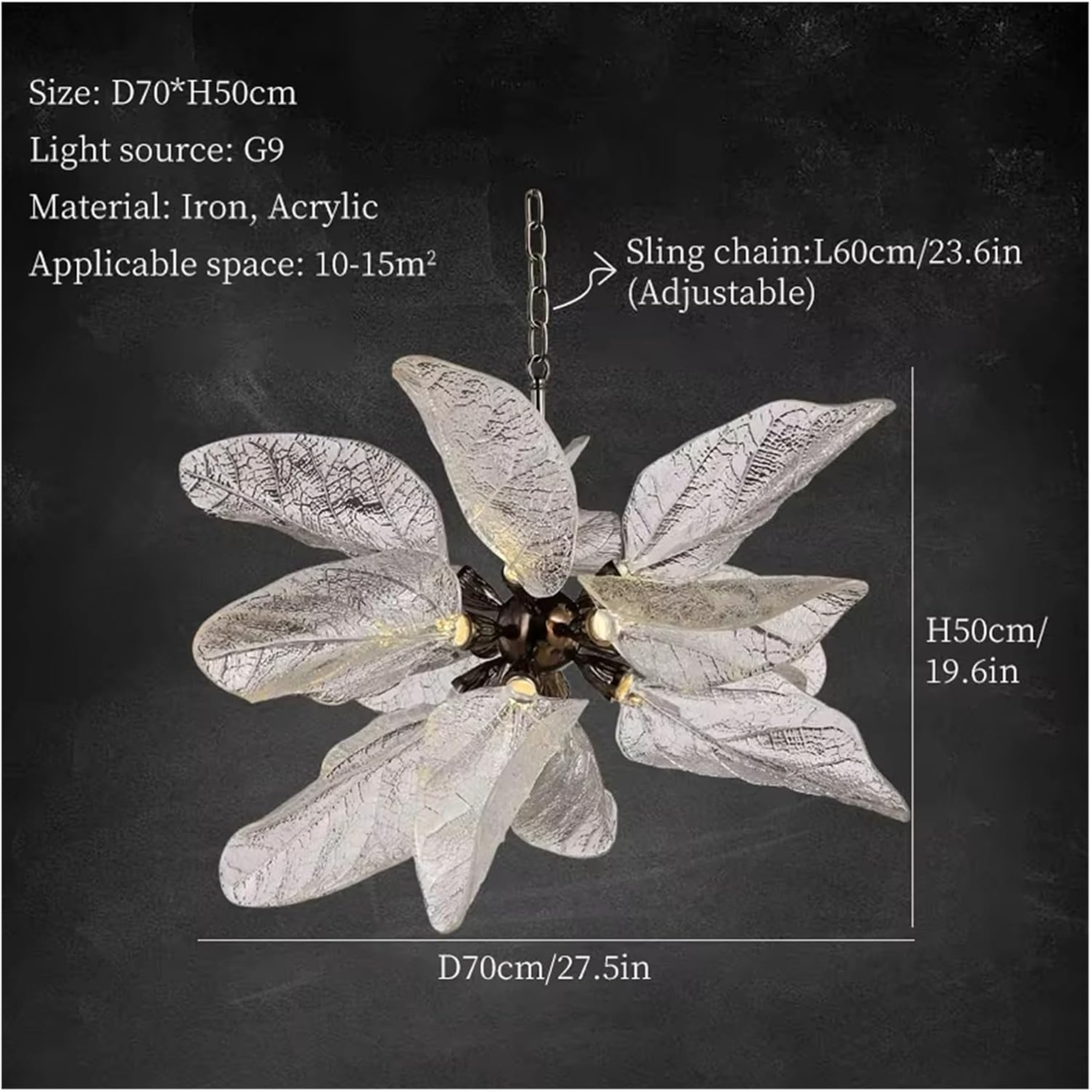 YHCL11 Modern Creative Leaf Petal Chandelier - Image 8