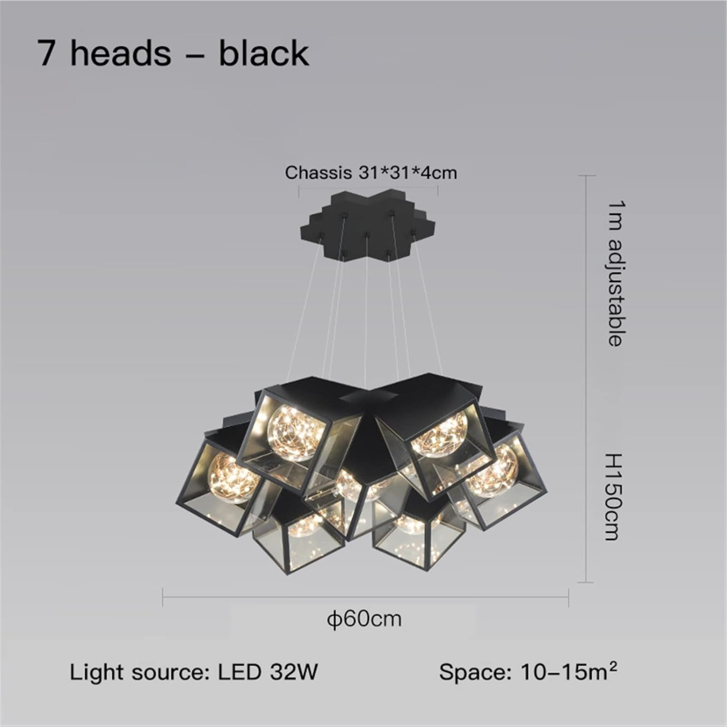 YHCL14 Nordic Black Ceiling Chandelier Light - Image 8