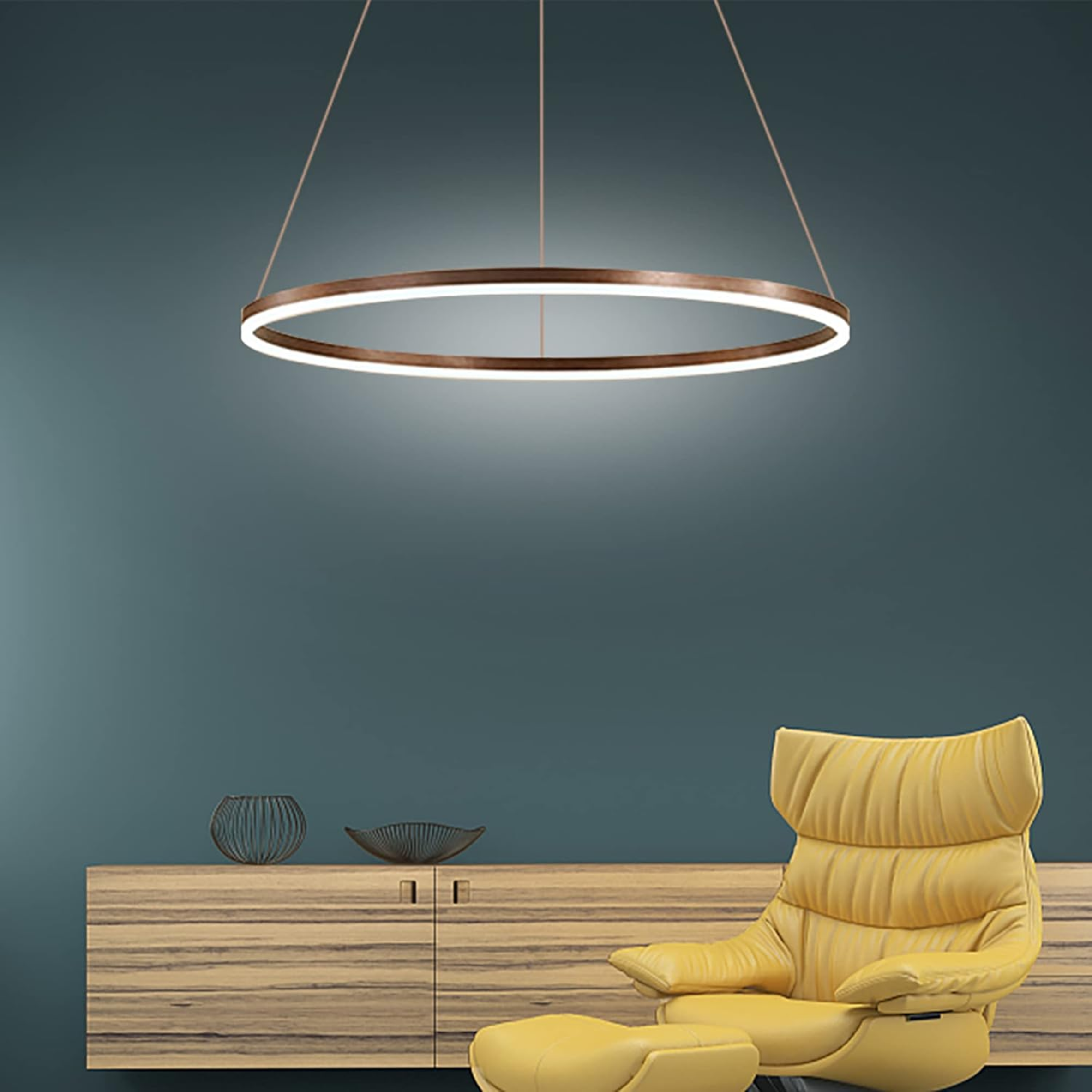 YHCL5-Modern LED Gold Ring Chandelier