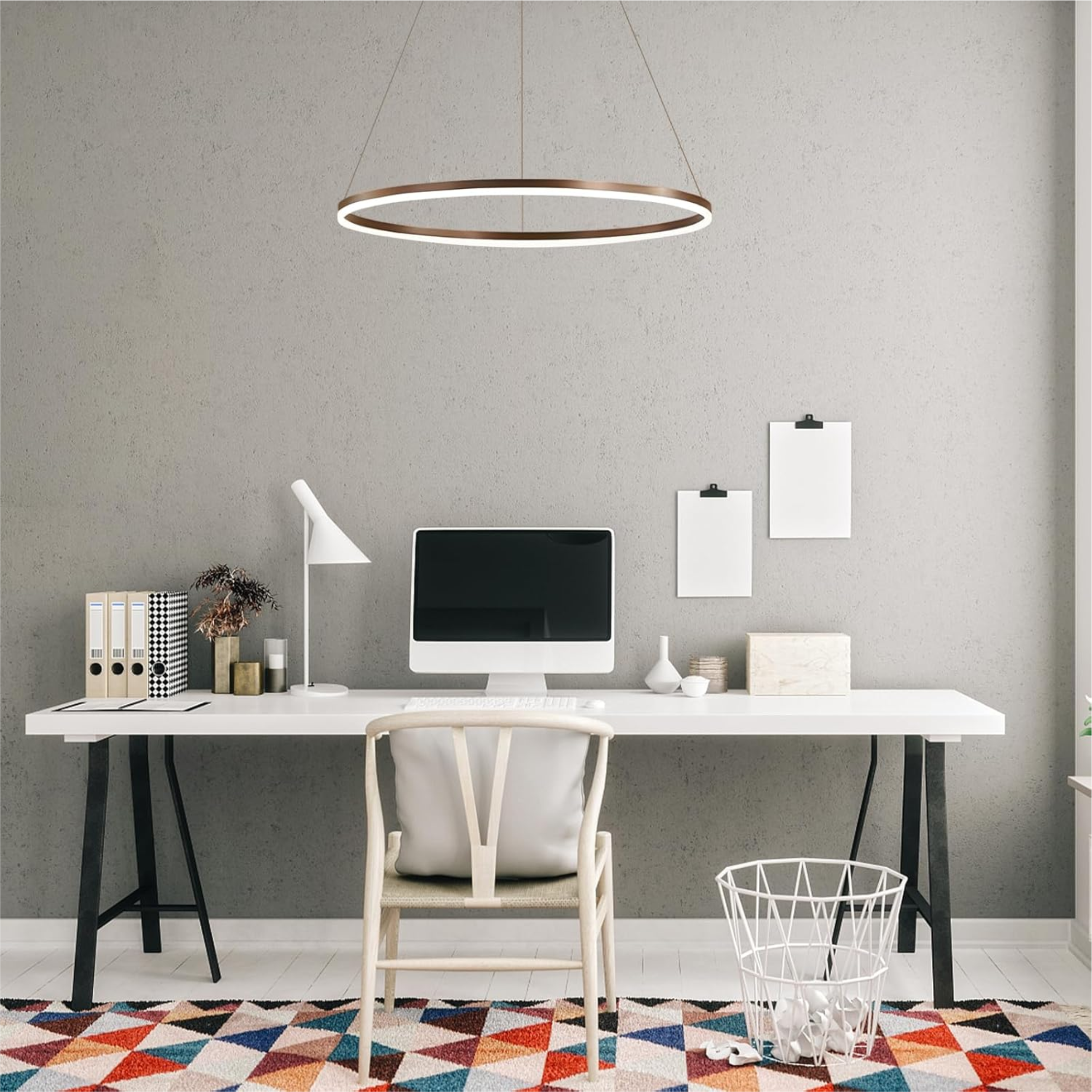 YHCL5-Modern LED Gold Ring Chandelier - Image 3