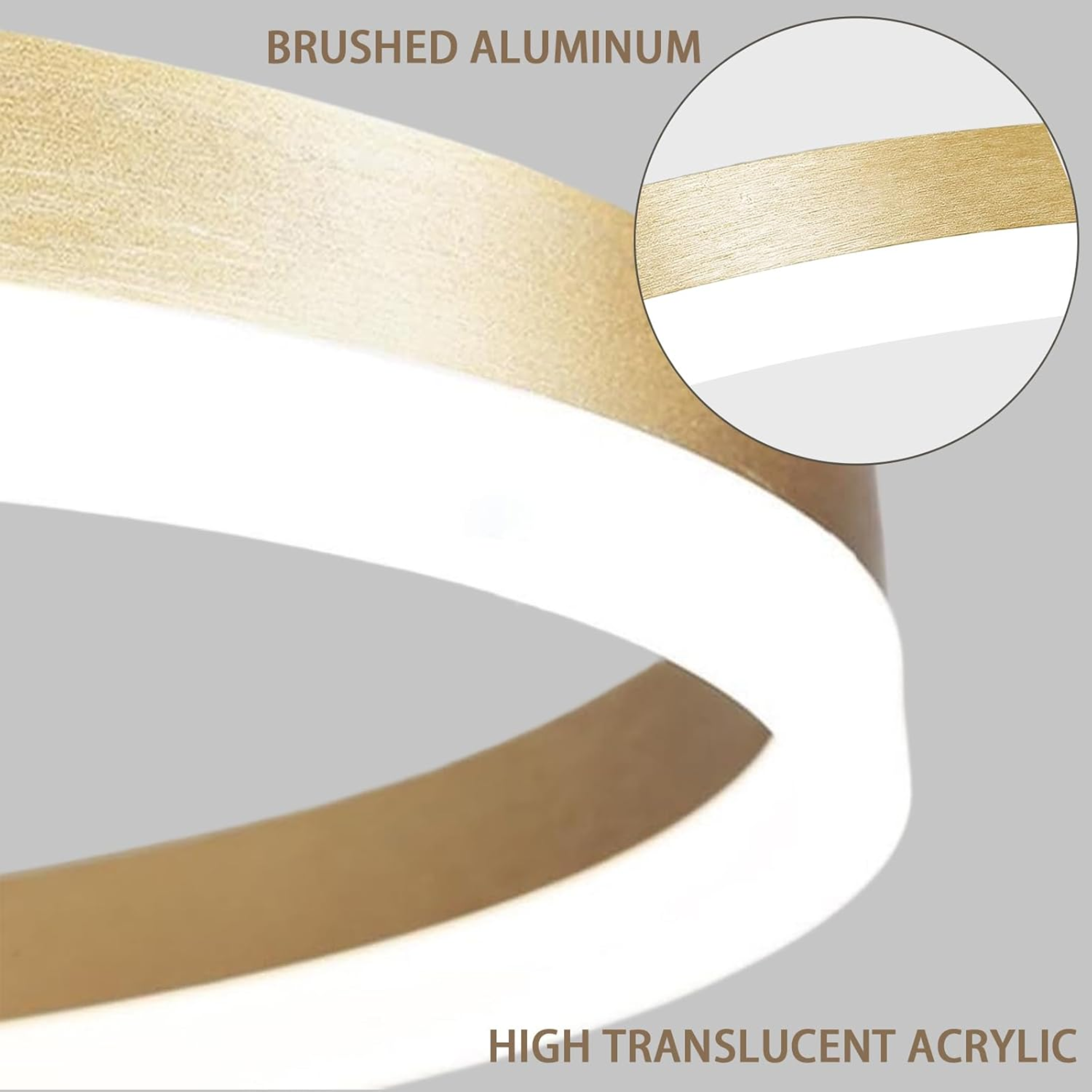 YHCL5-Modern LED Gold Ring Chandelier - Image 4