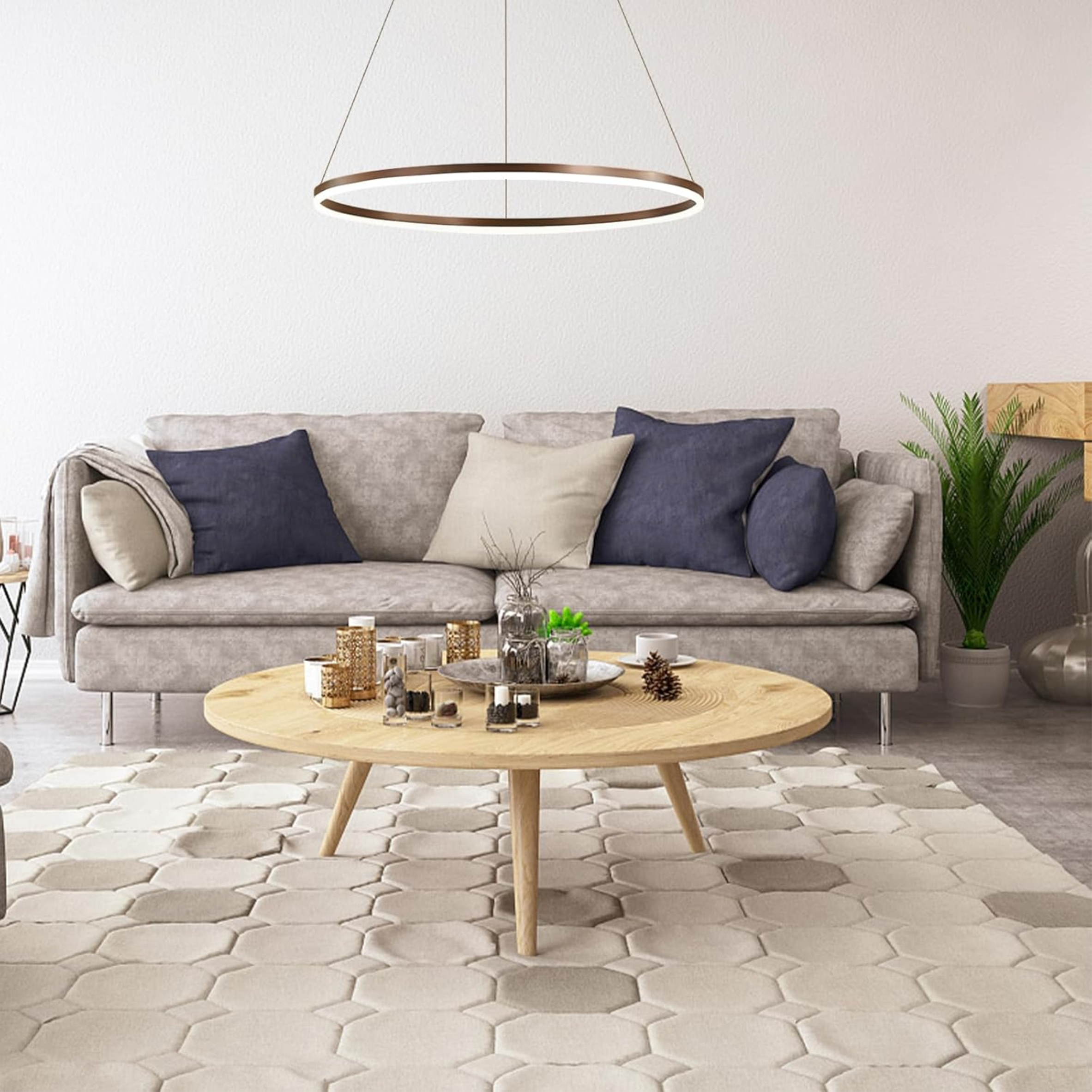 YHCL5-Modern LED Gold Ring Chandelier - Image 7