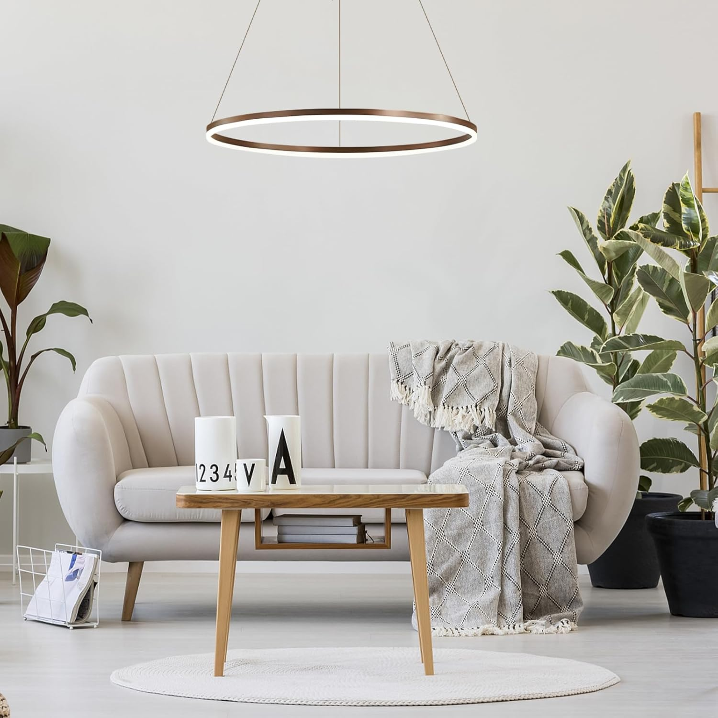 YHCL5-Modern LED Gold Ring Chandelier - Image 8