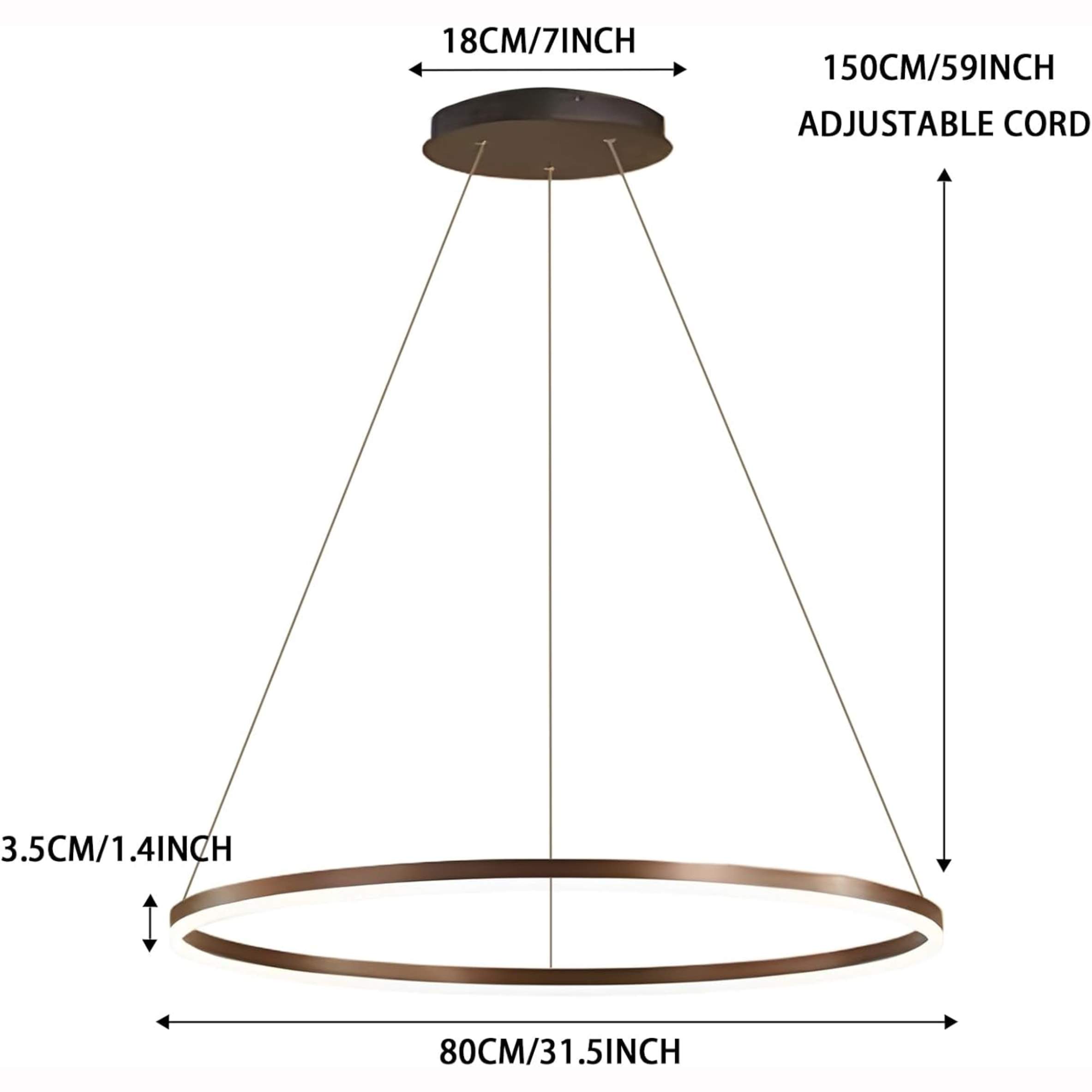 YHCL5-Modern LED Gold Ring Chandelier - Image 9